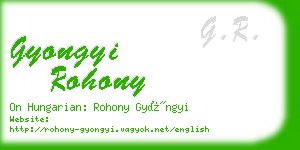 gyongyi rohony business card